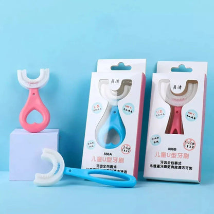 (Pack of 2) Silicone Baby U shaped Tooth Brush, Gum Protector Soft Toothbrush